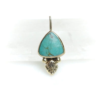 9ct Gold & Sterling Silver Turquoise Triangle Pendant