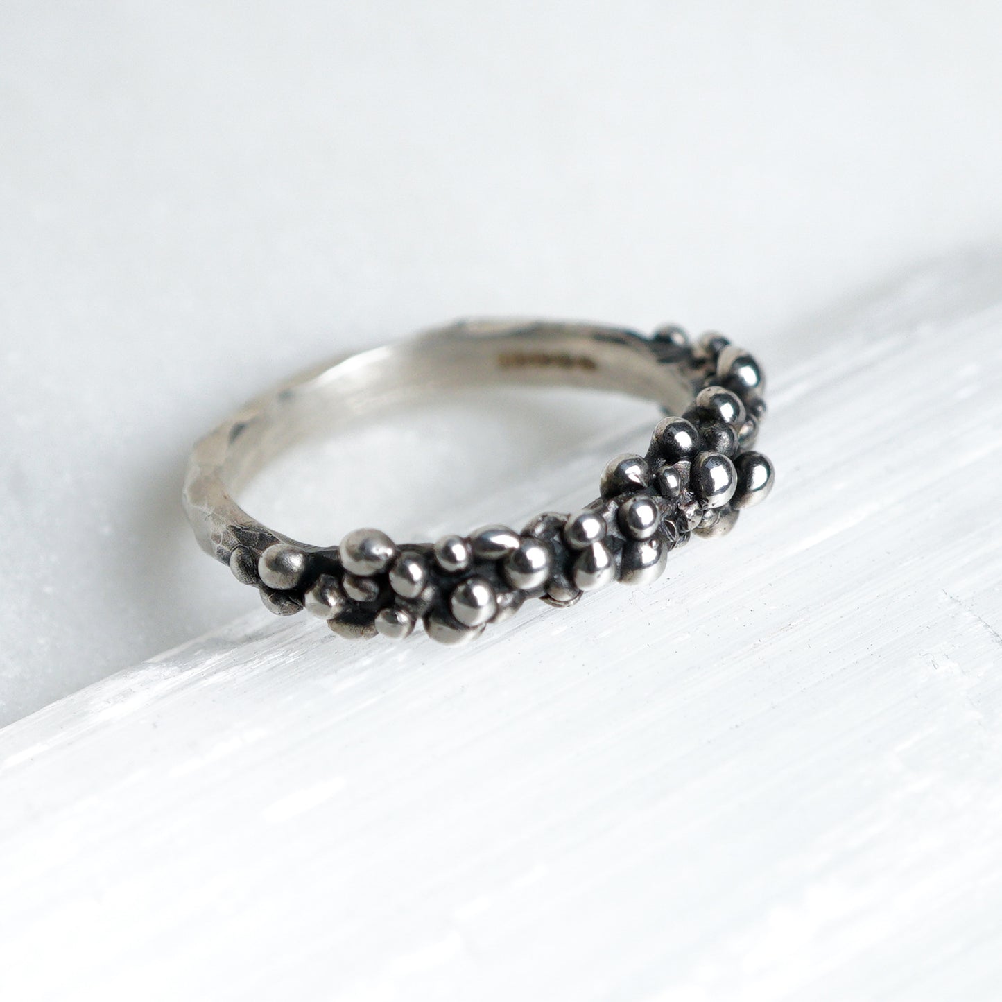 Chunky Silver Granulation Ring ✦ UK Size Q 1/2 ✦