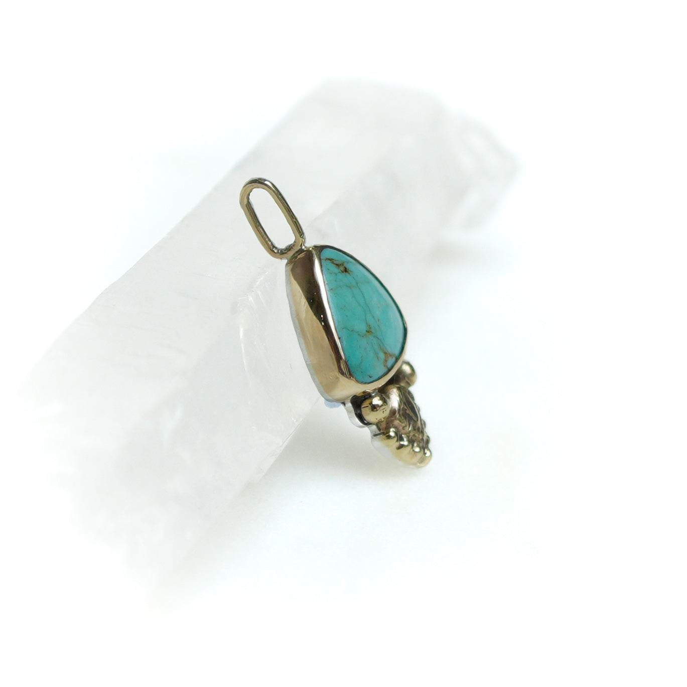 9ct Gold & Sterling Silver Turquoise Triangle Pendant