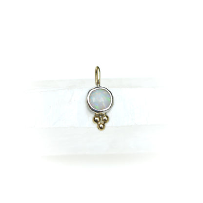 Australian Opal Mini Dot Pendant Silver & 9ct Gold