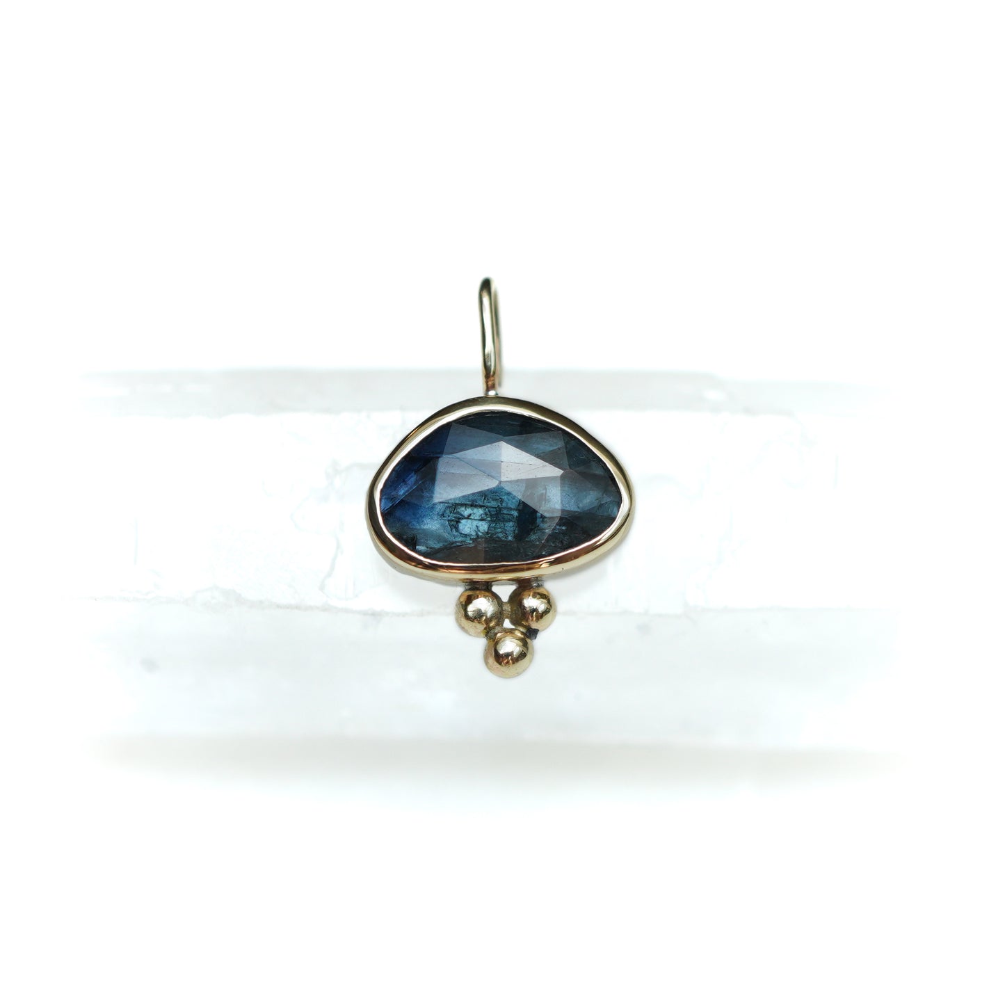 Midnight Blue Sapphire 9ct gold & Sterling Silver Pendant