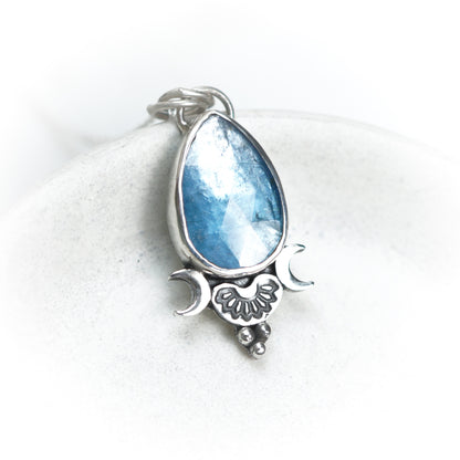 Paraiba Kyanite Mini Moon Pendant