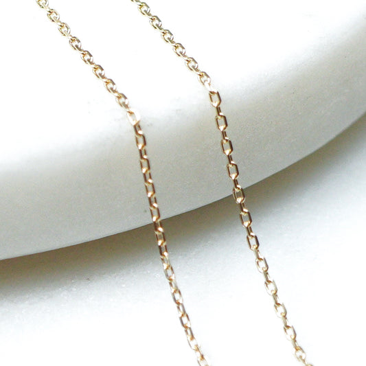 9ct Gold Adjustable Angle Filed Trace Chain: 0.8mm