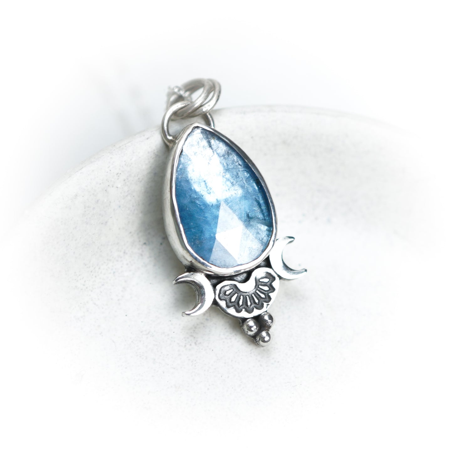 Paraiba Kyanite Mini Moon Pendant