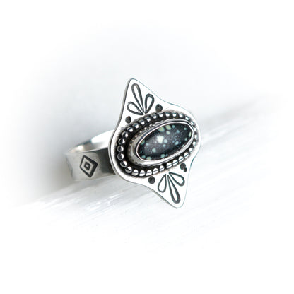 New Lander Turquoise Stamped Ring ✦ UK Size N ✦