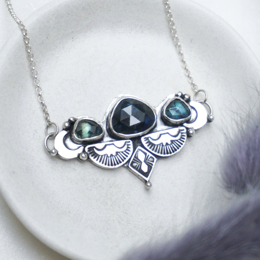 Sapphire Bohemian Silver Necklace