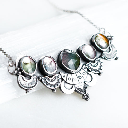 Tourmaline Bohemian Silver Necklace