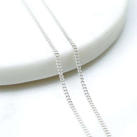 Silver Curb Chain: 1.5mm