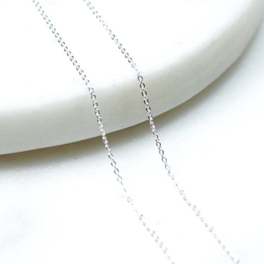 Silver Adjustable Hammered Trace Chain: 0.9mm