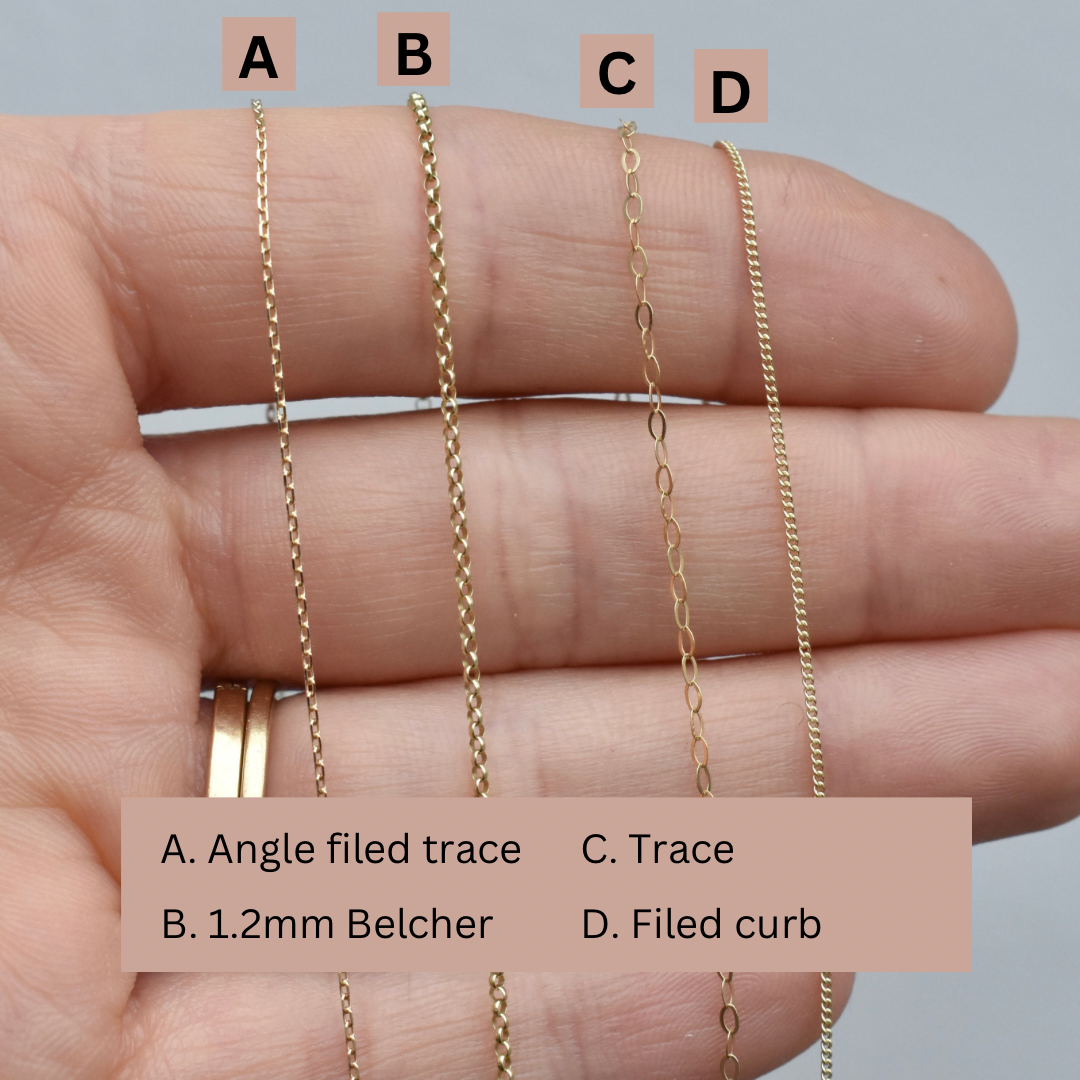 9ct Gold Trace Chain: 1.2mm