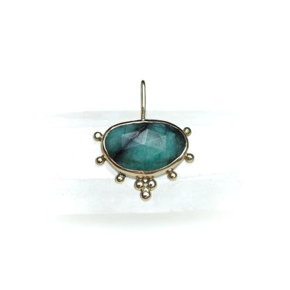 Emerald 9ct Gold & Silver Pendant