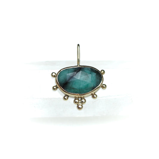 Emerald 9ct Gold & Silver Pendant