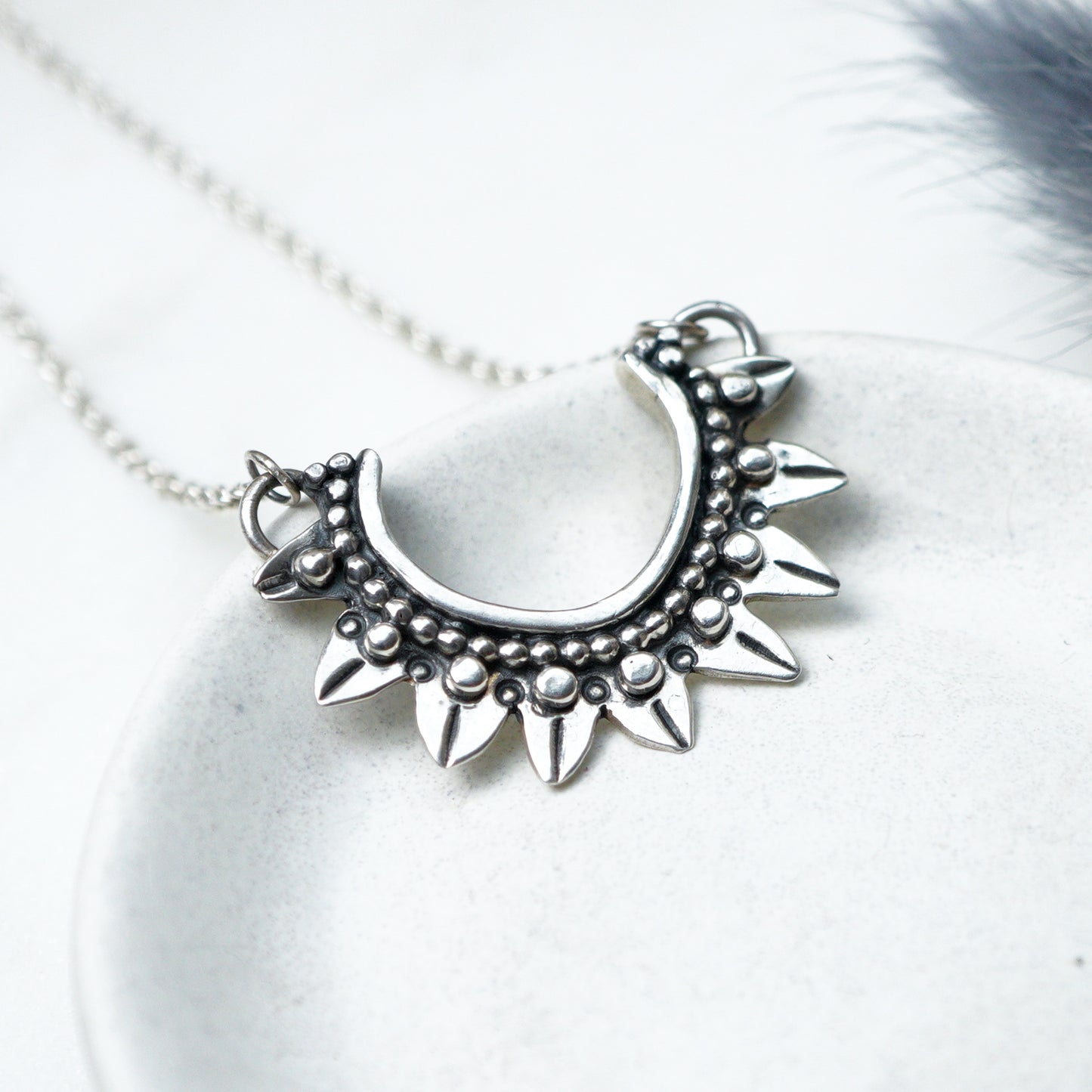 Oxidised Boho Silver Necklace