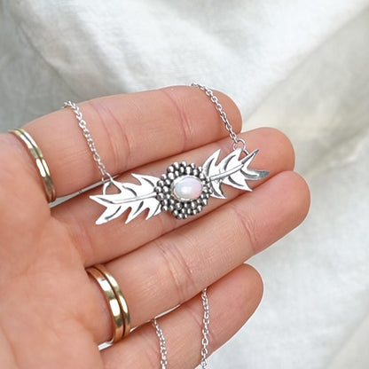 Australian Opal Leaf Necklace