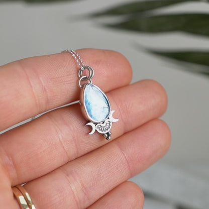 Paraiba Kyanite Mini Moon Pendant